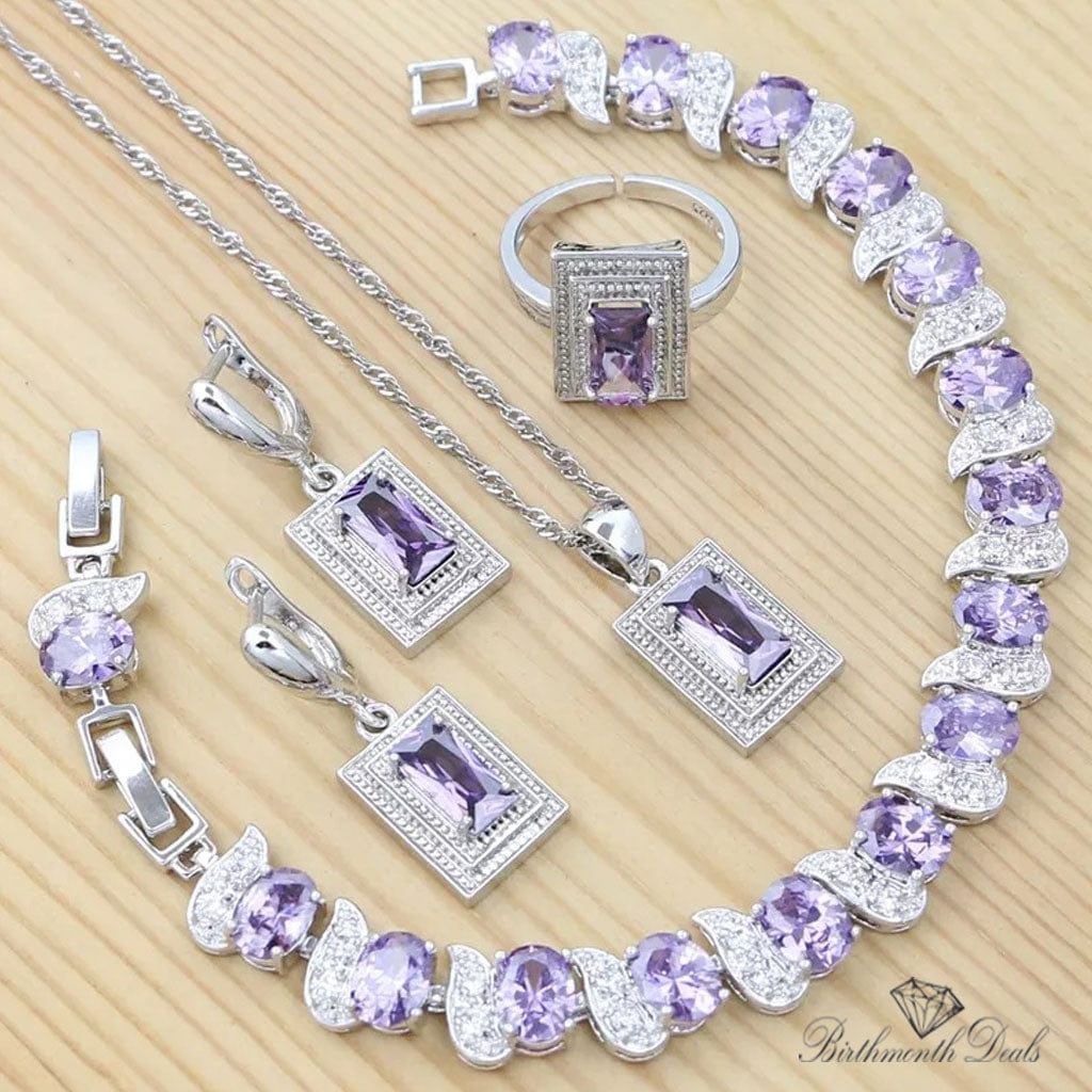 February Amethyst Birthstone Jewelry Set - Birthmonth Deals