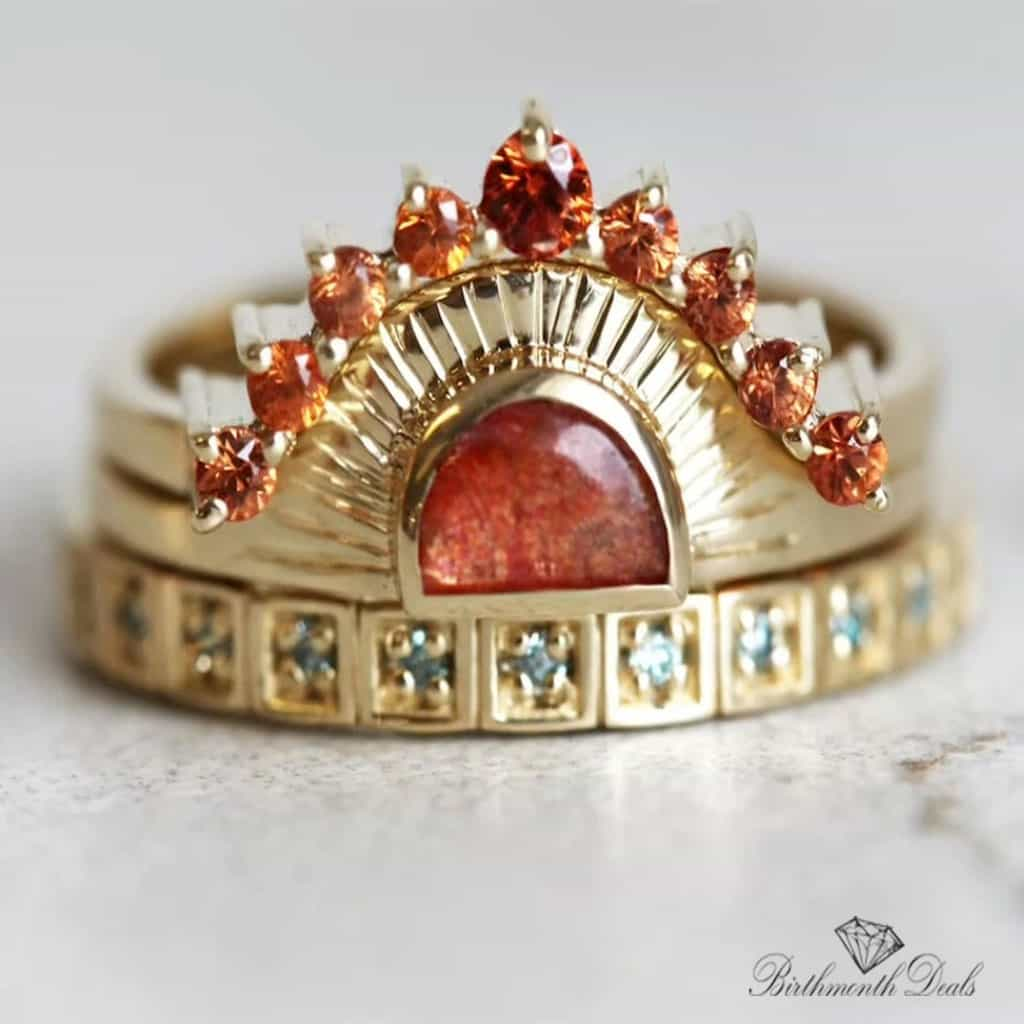 July Ruby Birthstone Stacking Ring - Birthmonth Deals