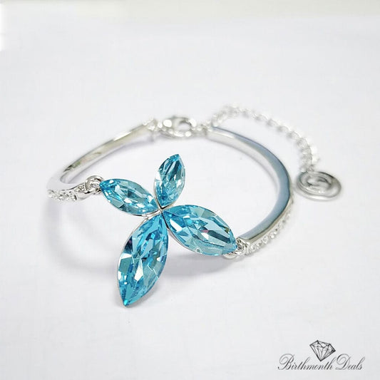 March Aquamarine Birthstone Bracelet - Birthmonth Deals