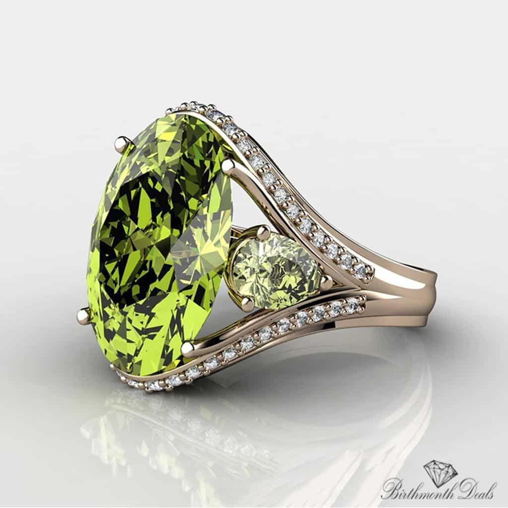 August Peridot Birthstone Ring - Birthmonth Deals