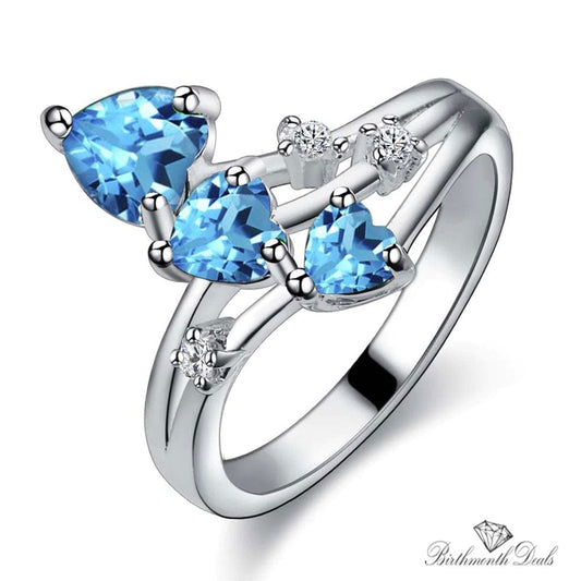 March Aquamarine Birthstone Ring - Birthmonth Deals