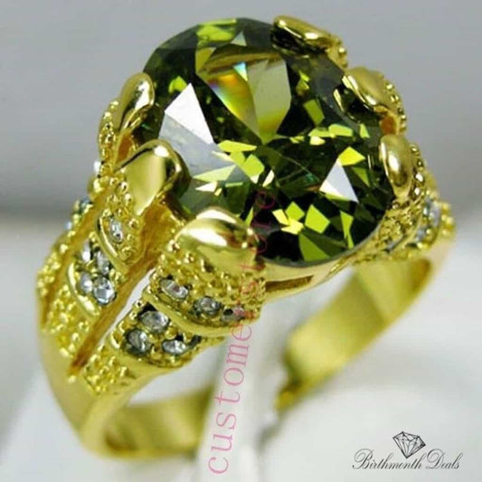 August Peridot Birthstone Ring - Birthmonth Deals
