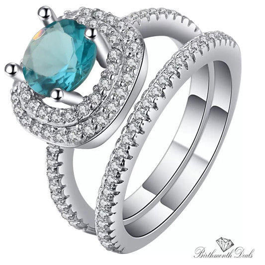 March Aquamarine Birthstone Stacking Ring - Birthmonth Deals