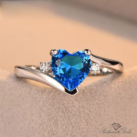 March Aquamarine Birthstone Ring - Birthmonth Deals