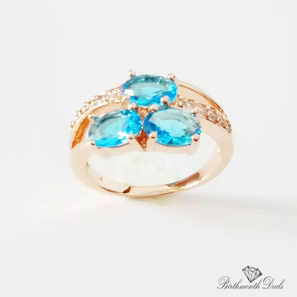 March Aquamarine Birthstone Ring - Birthmonth Deals