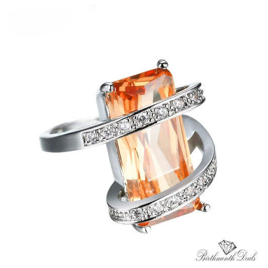 November Citrine Birthstone Ring - Birthmonth Deals