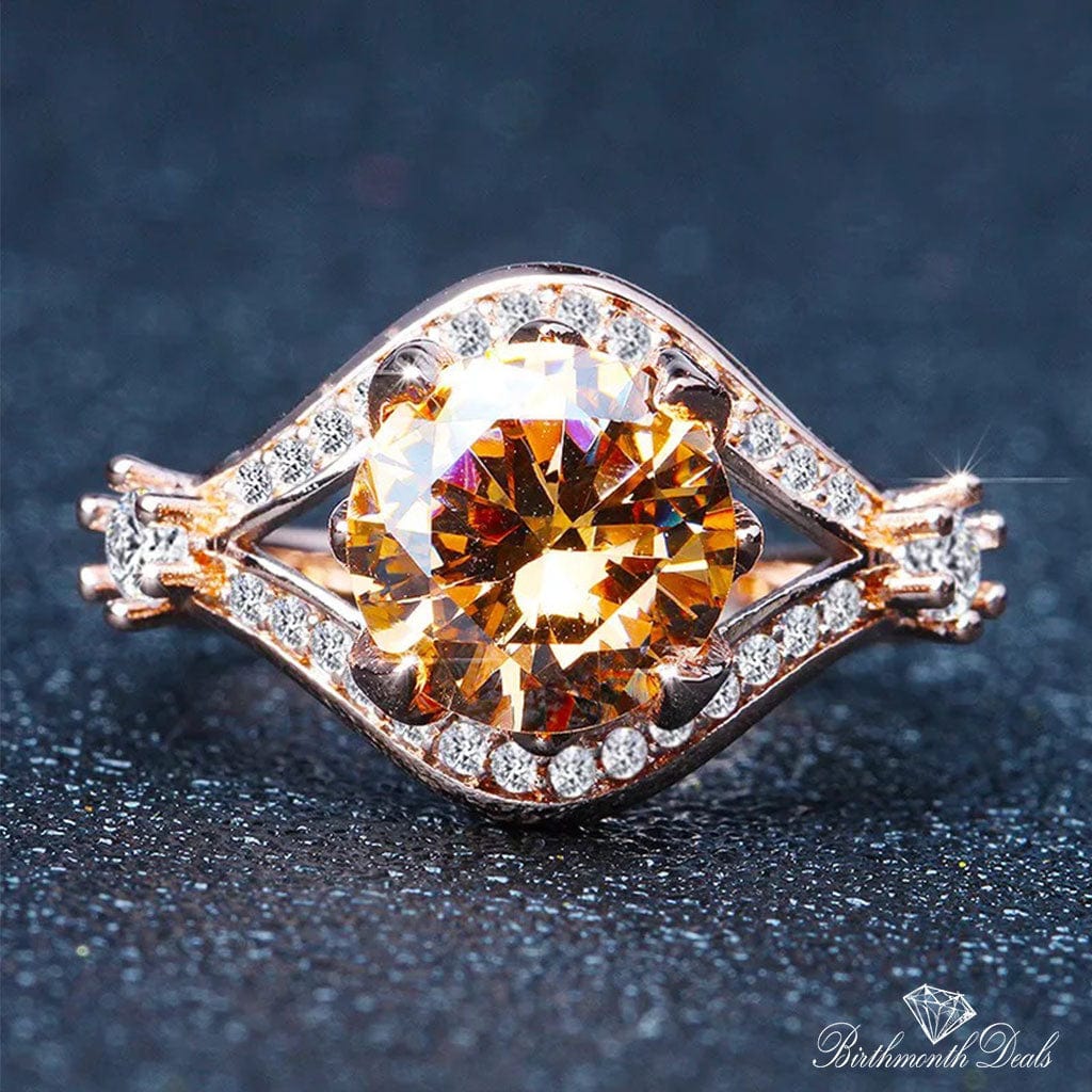 November Citrine Birthstone Ring - Birthmonth Deals