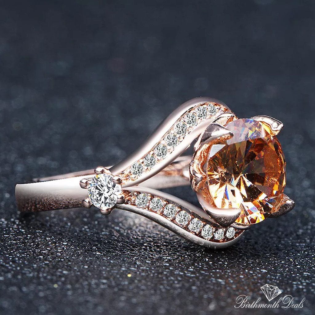 November Citrine Birthstone Ring - Birthmonth Deals