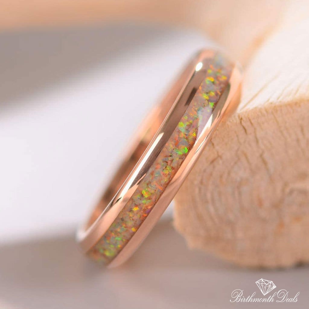 October Opal Birthstone Ring - Birthmonth Deals