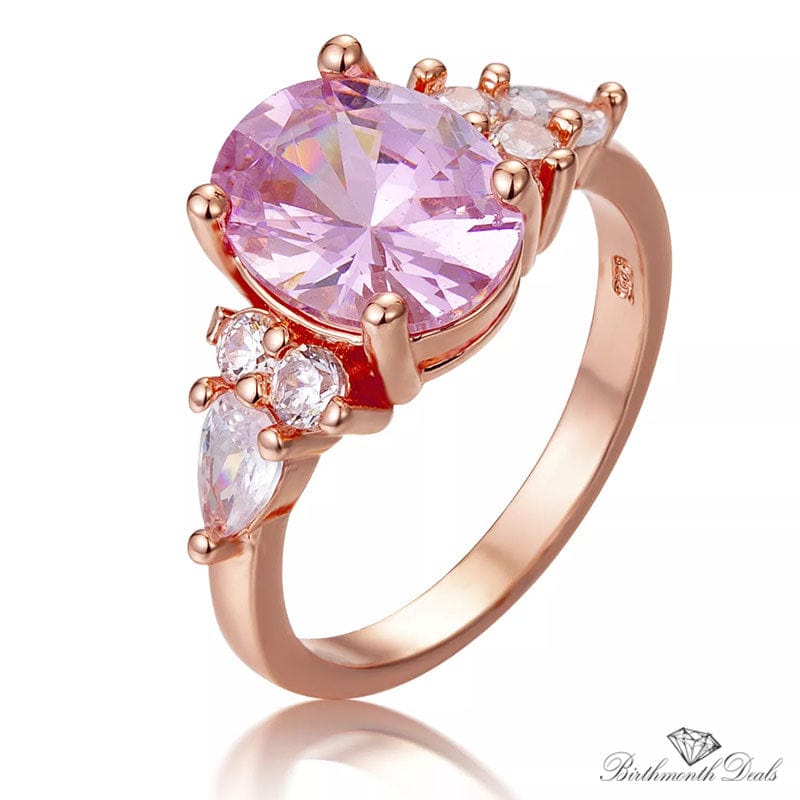 October Pink Tourmaline Birthstone Ring - Birthmonth Deals