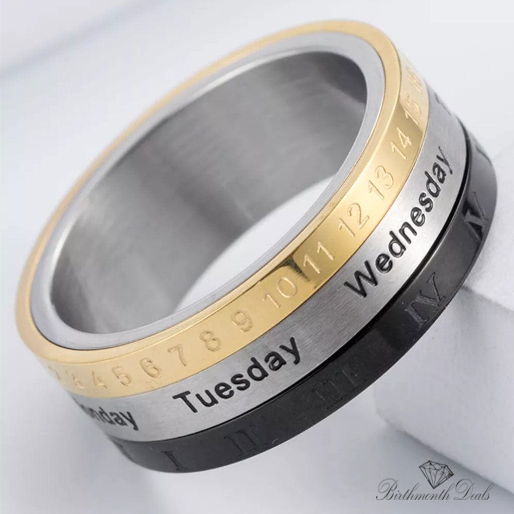 Rotatable Calendar Ring - Birthmonth Deals