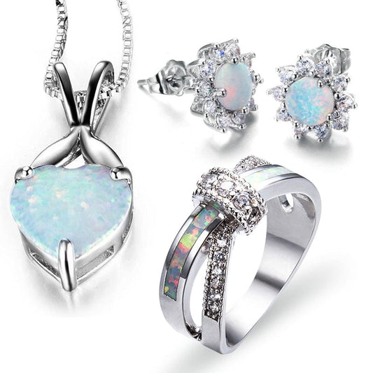 October Opal Birthstone Jewelry Set - Birthmonth Deals