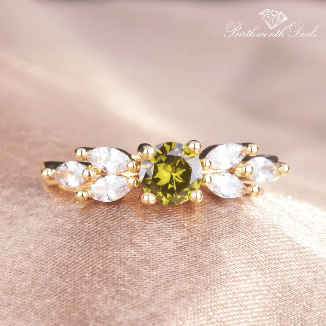 August Peridot Birthstone Ring - Birthmonth Deals