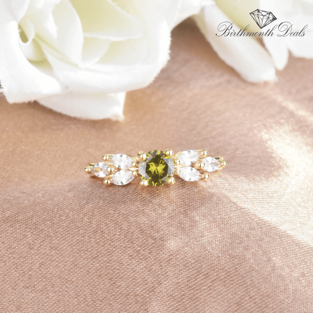 August Peridot Birthstone Ring - Birthmonth Deals