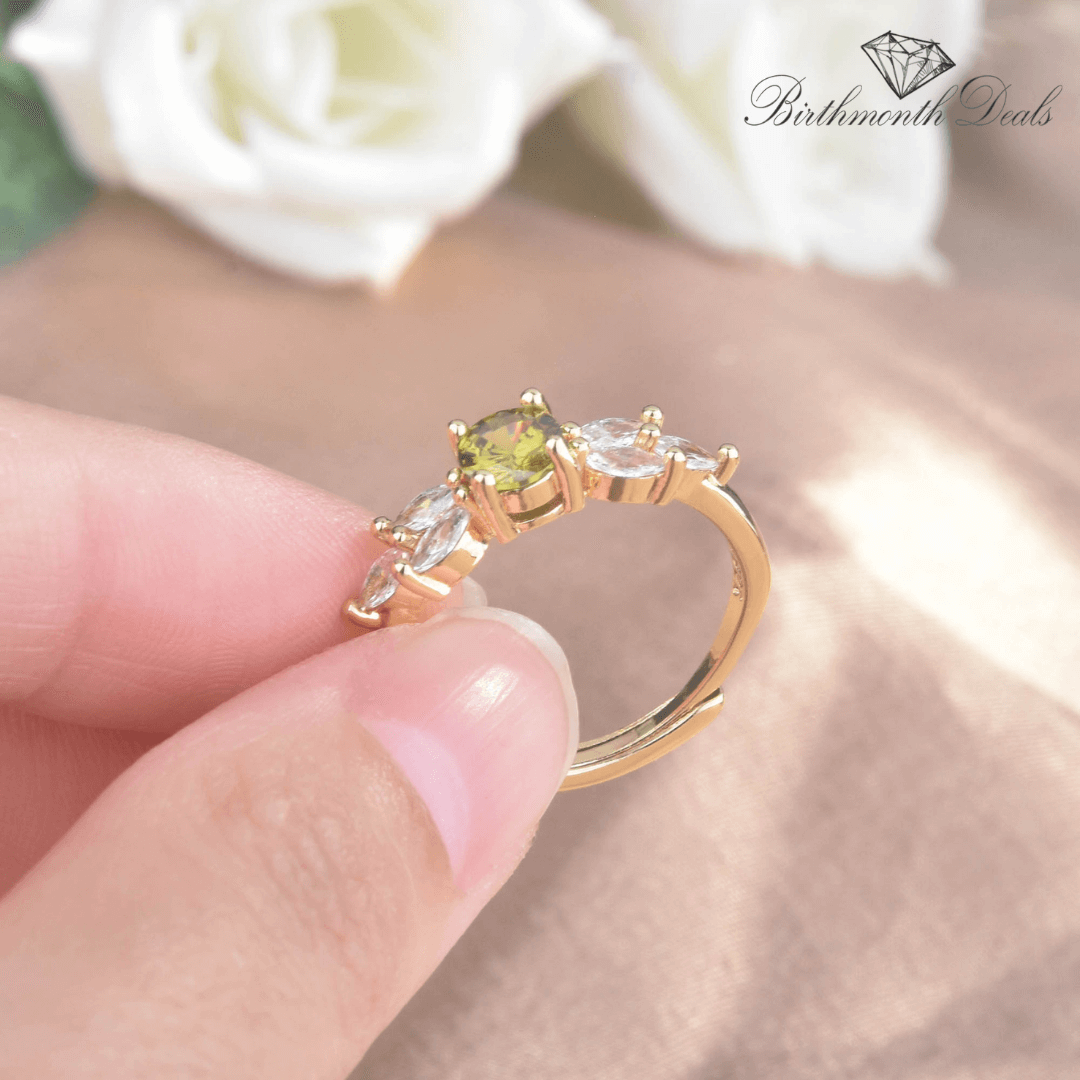 August Peridot Birthstone Ring - Birthmonth Deals
