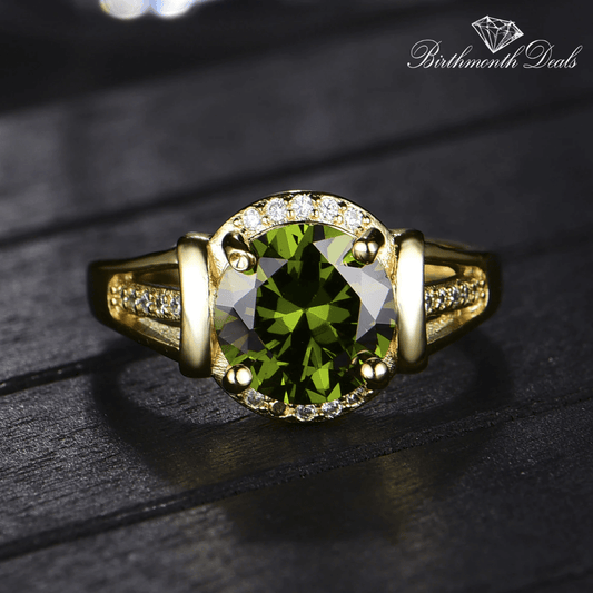 August Peridot Birthstone Ring - Birthmonth Deals