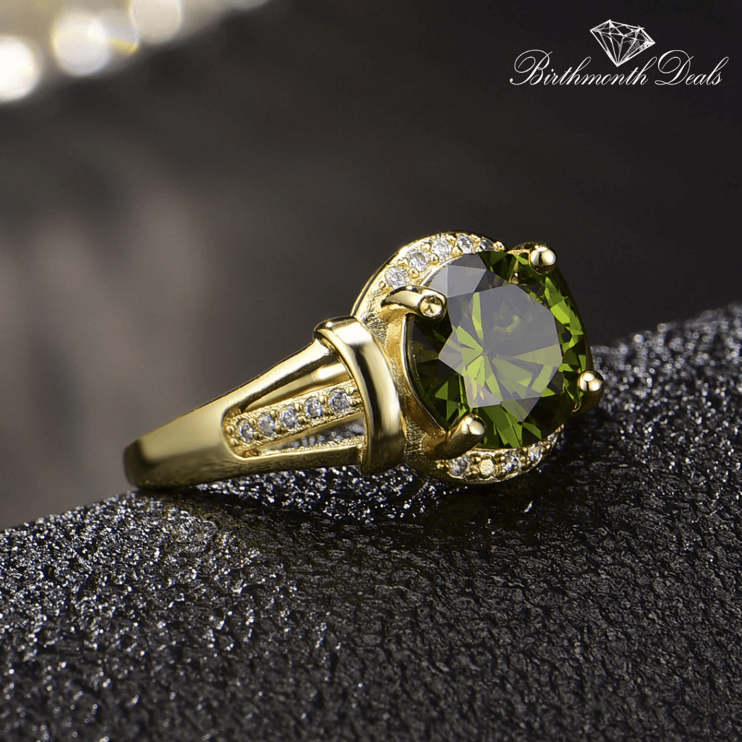 August Peridot Birthstone Ring - Birthmonth Deals