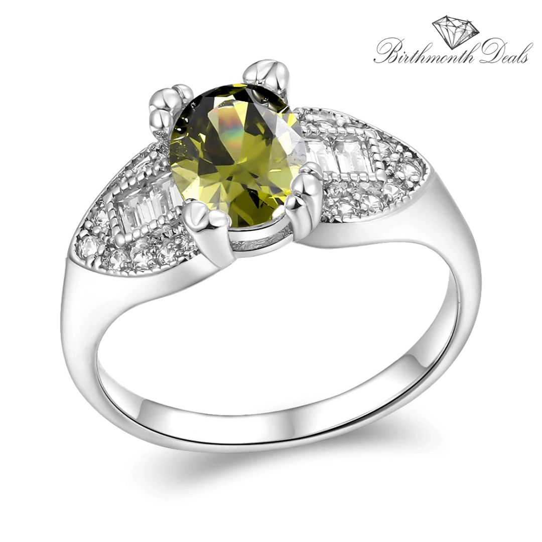 August Peridot Birthstone Ring - Birthmonth Deals