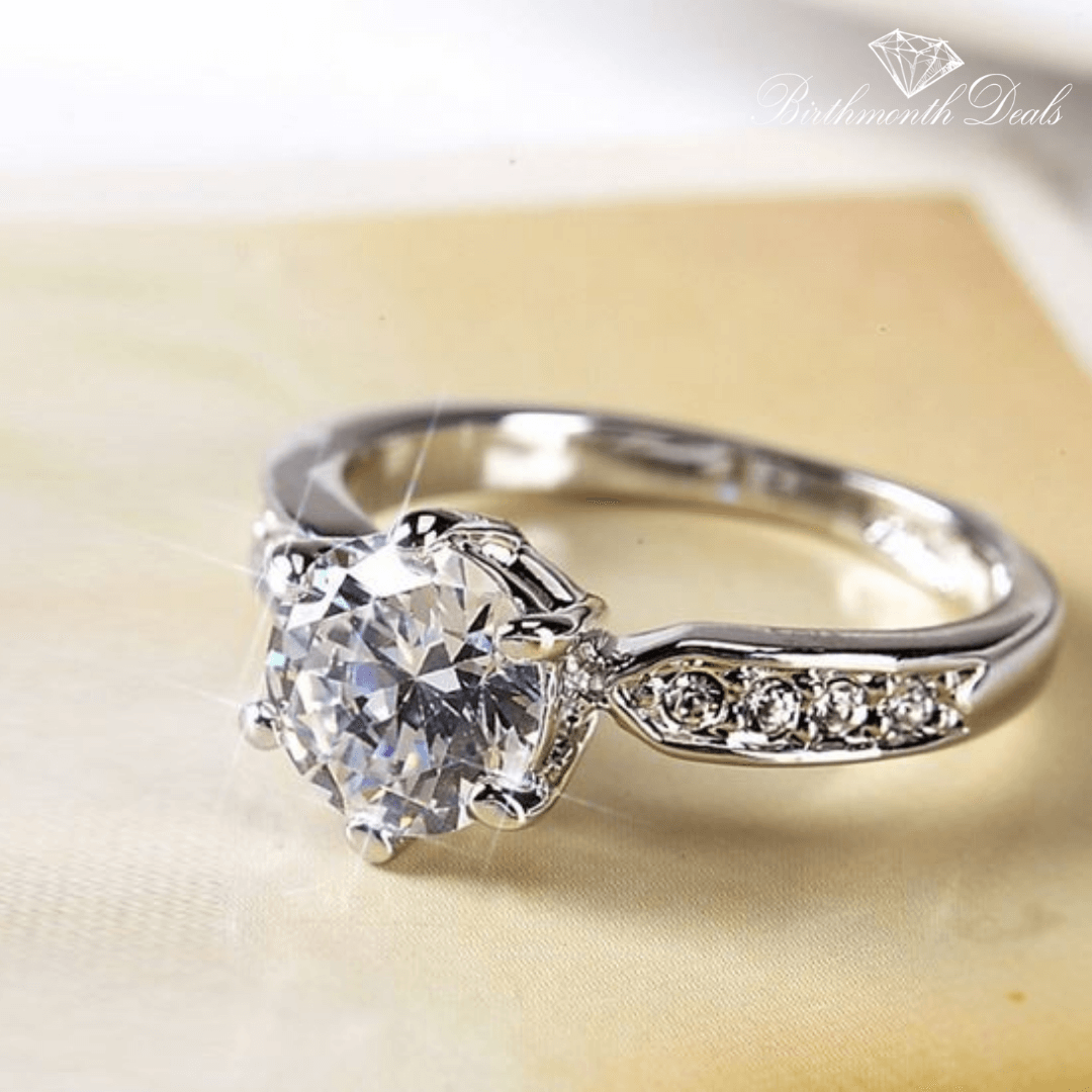 April Diamond Birthstone Ring - Birthmonth Deals