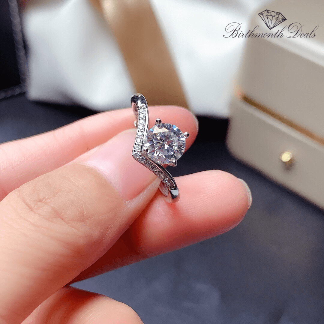 April Diamond Birthstone Ring - Birthmonth Deals