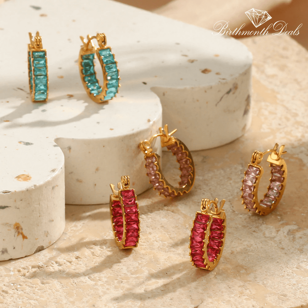 July Ruby Birthstone Earrings - Birthmonth Deals