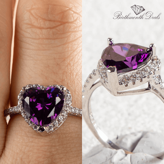 February Amethyst Birthstone Ring - Birthmonth Deals