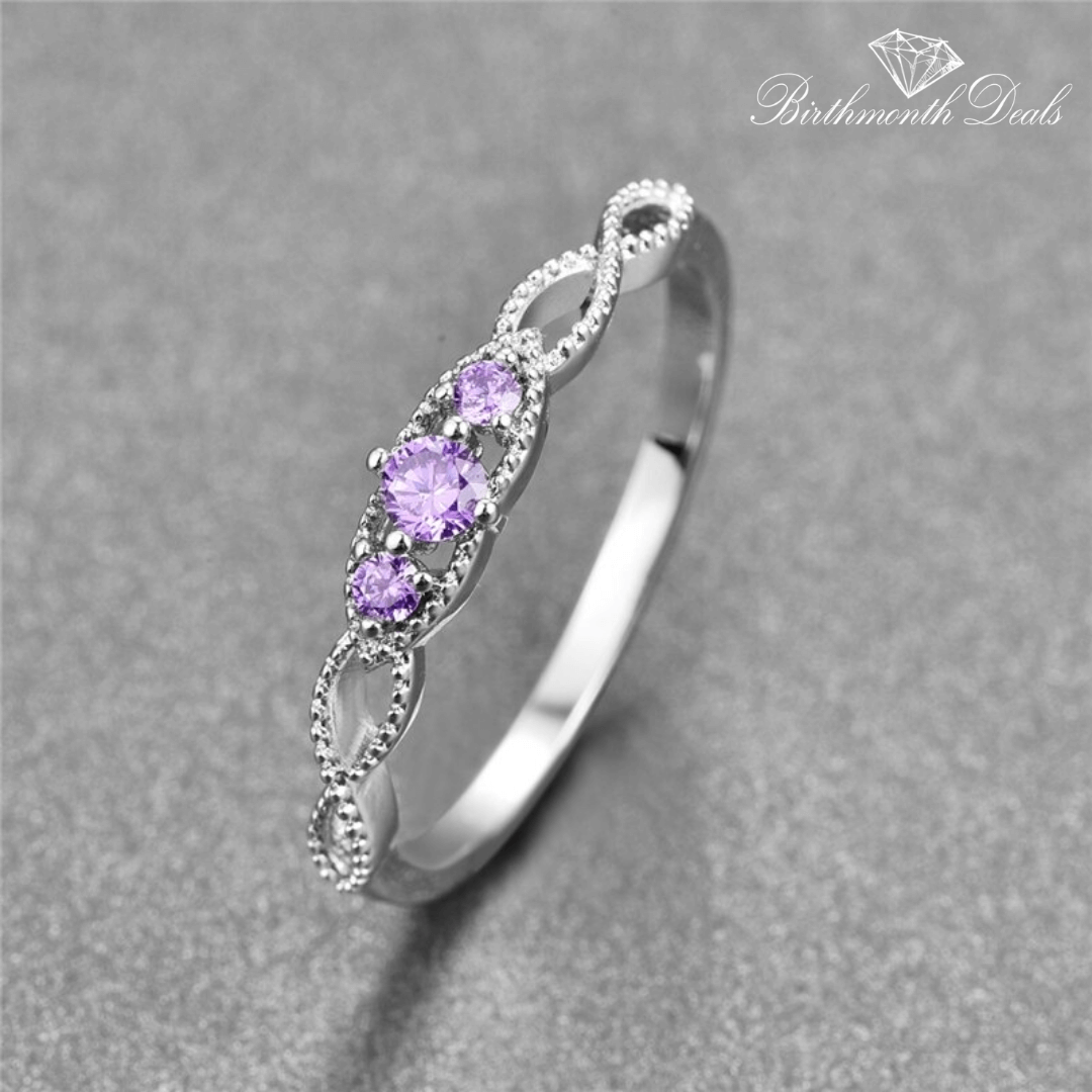 February Amethyst Birthstone Ring - Birthmonth Deals