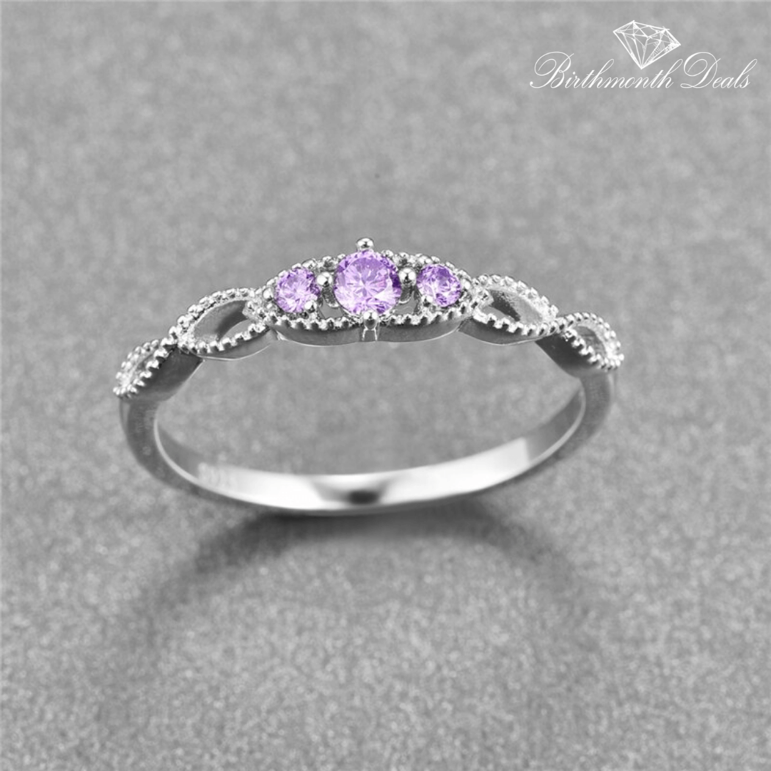 February Amethyst Birthstone Ring - Birthmonth Deals