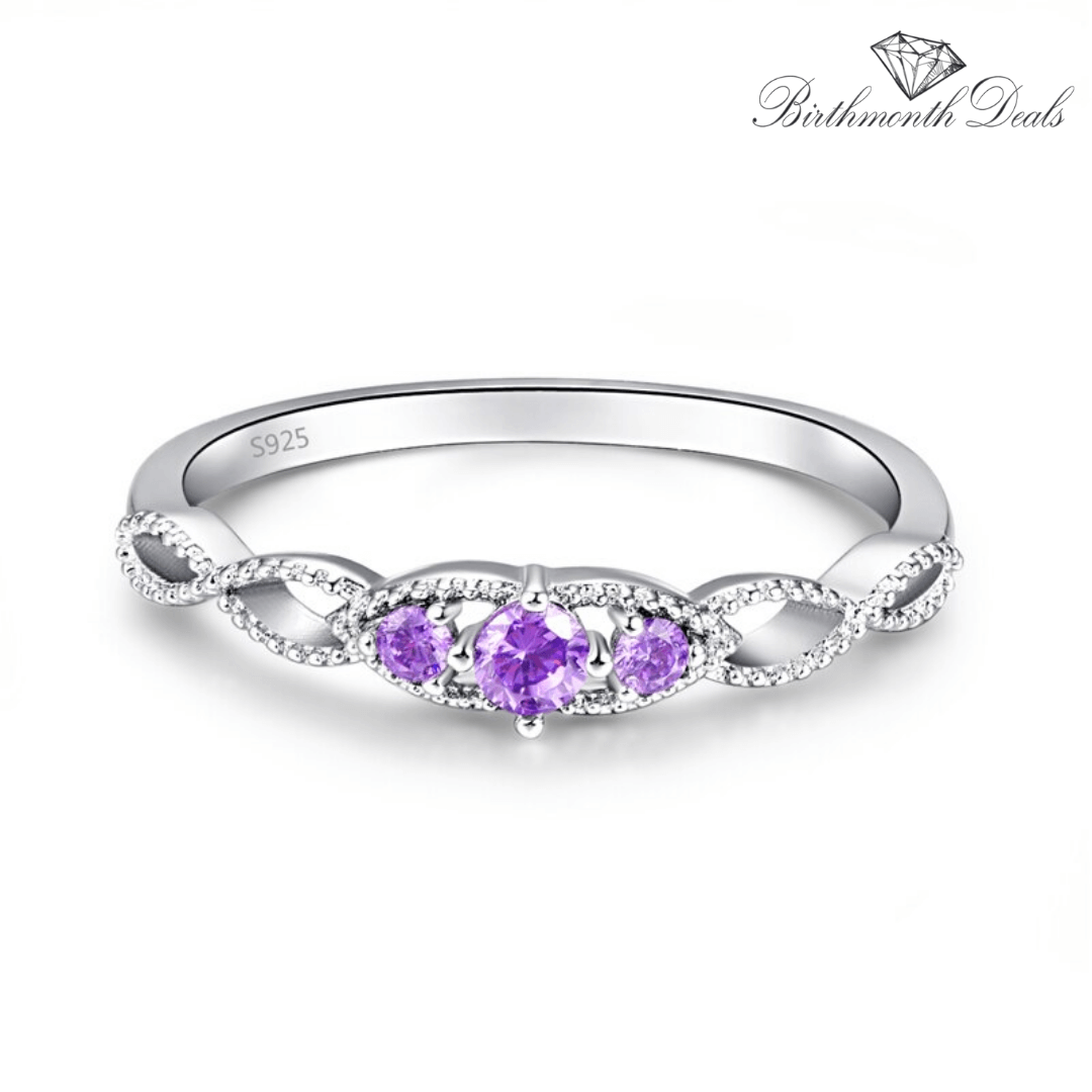 February Amethyst Birthstone Ring - Birthmonth Deals