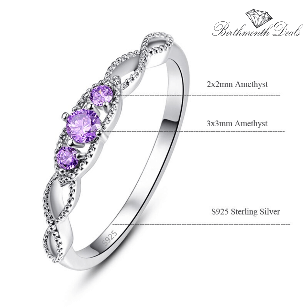 February Amethyst Birthstone Ring - Birthmonth Deals