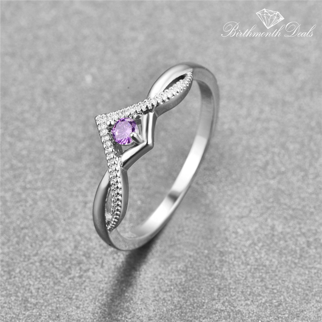 February Amethyst Birthstone Ring - Birthmonth Deals