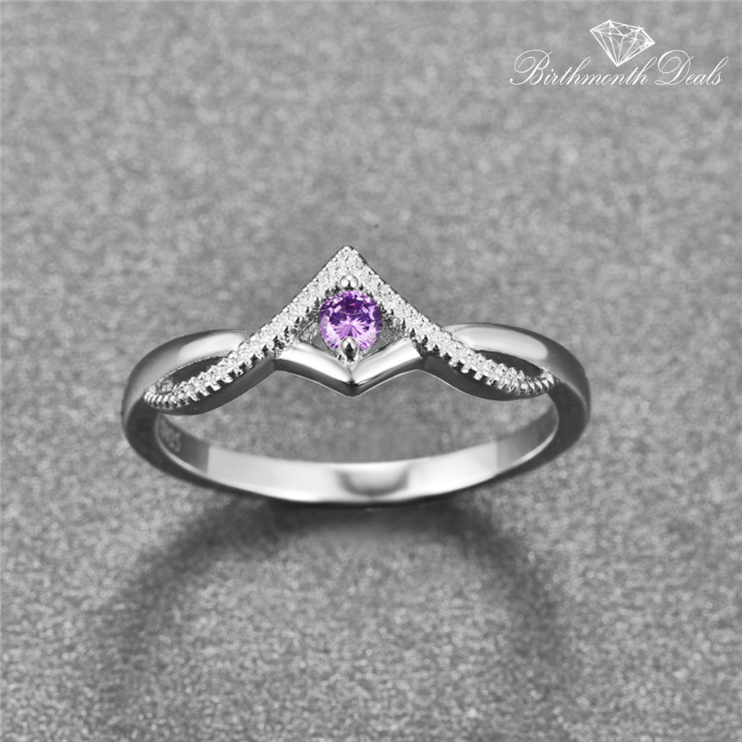 February Amethyst Birthstone Ring - Birthmonth Deals