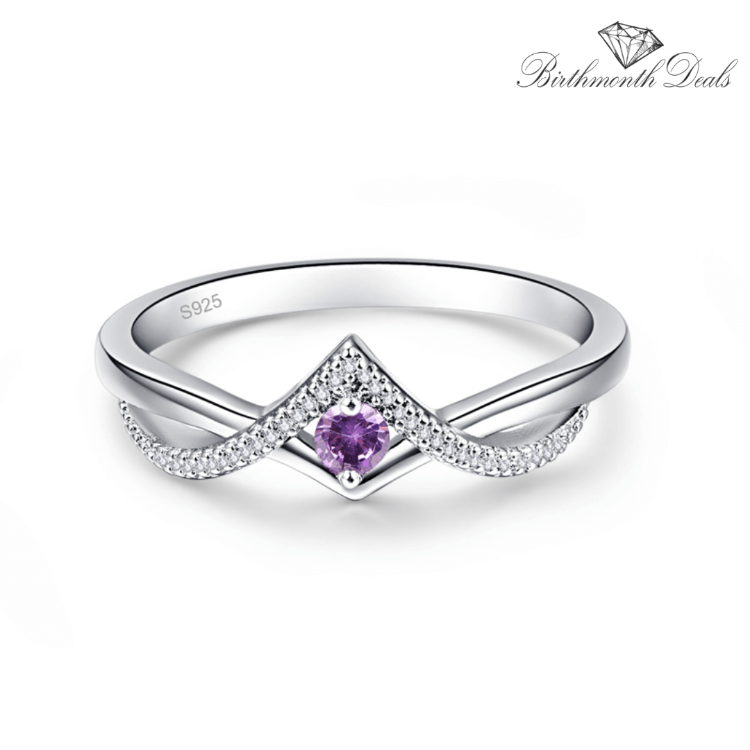 February Amethyst Birthstone Ring - Birthmonth Deals