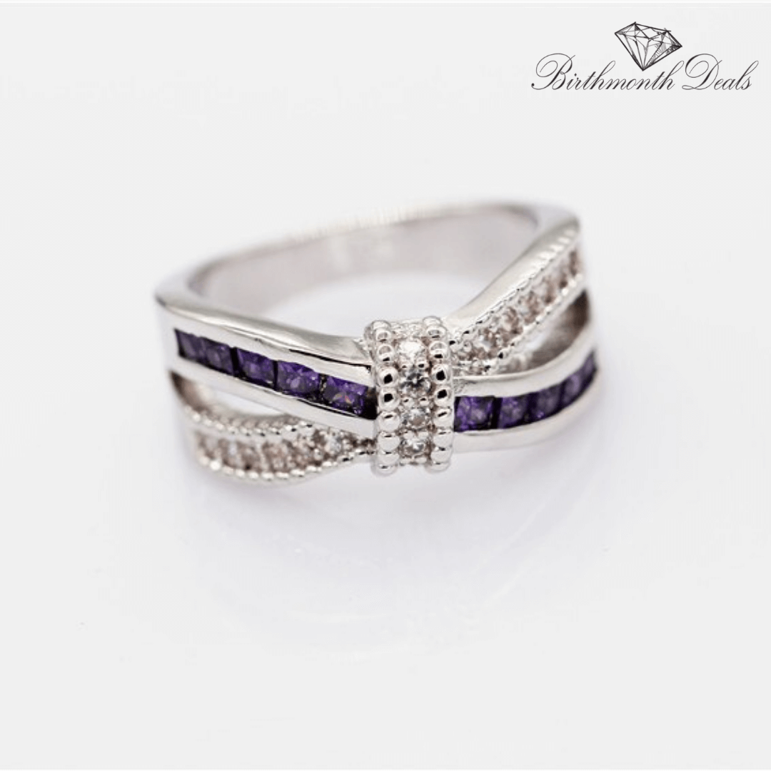 February Amethyst Birthstone Ring - Birthmonth Deals