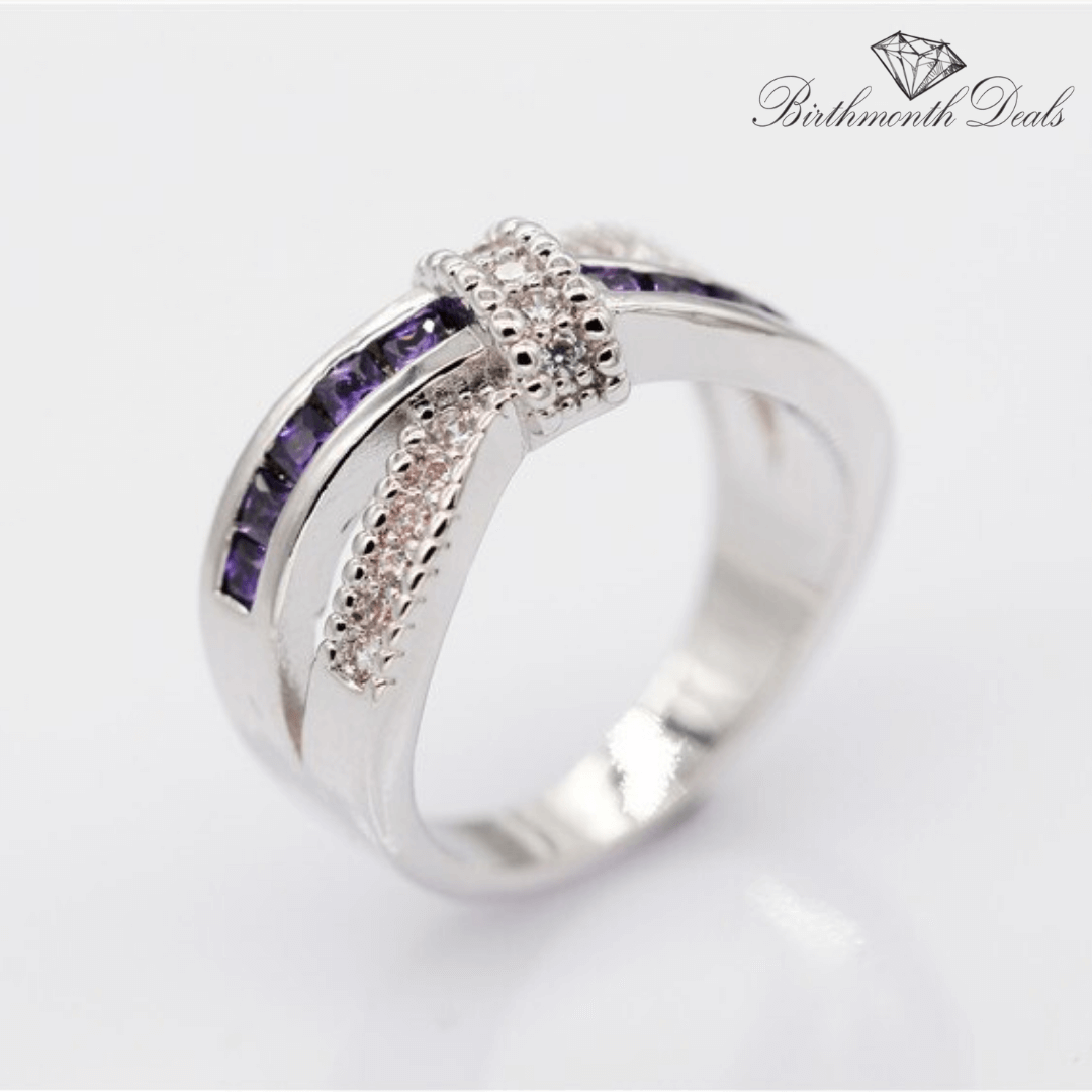 February Amethyst Birthstone Ring - Birthmonth Deals