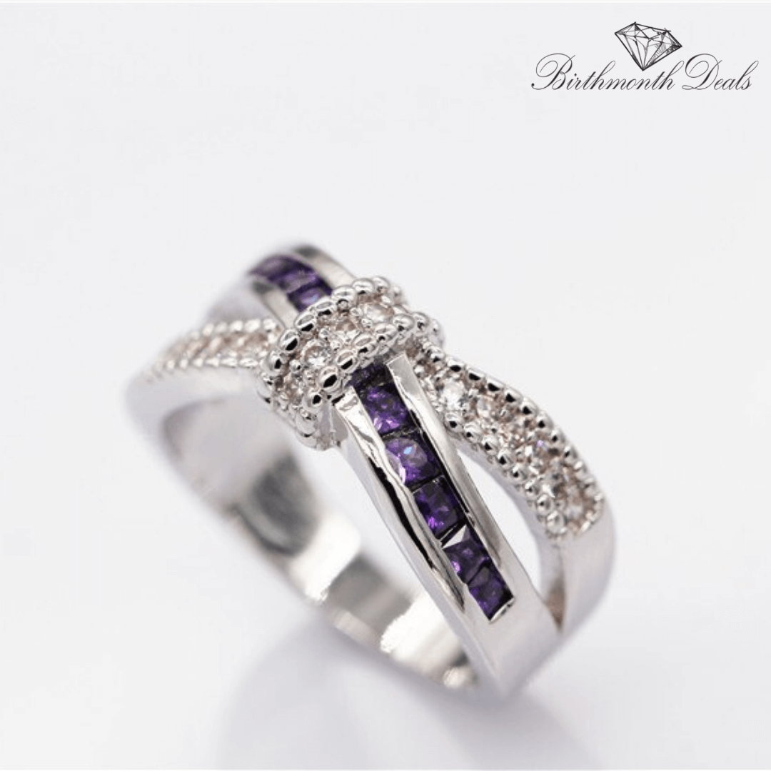 February Amethyst Birthstone Ring - Birthmonth Deals