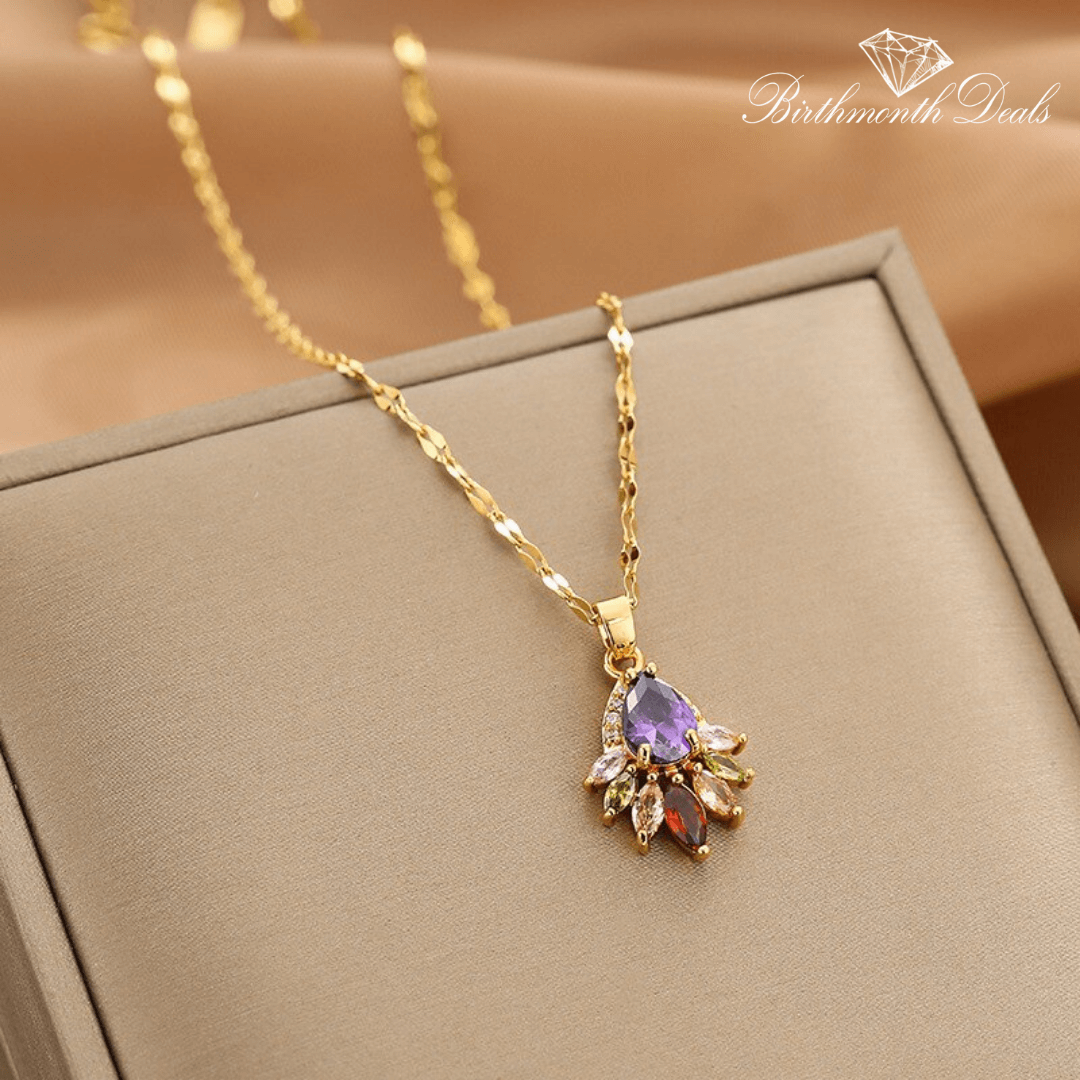 February Amethyst Birthstone Necklace - Birthmonth Deals