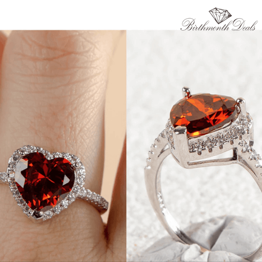 January Garnet Birthstone Ring - Birthmonth Deals