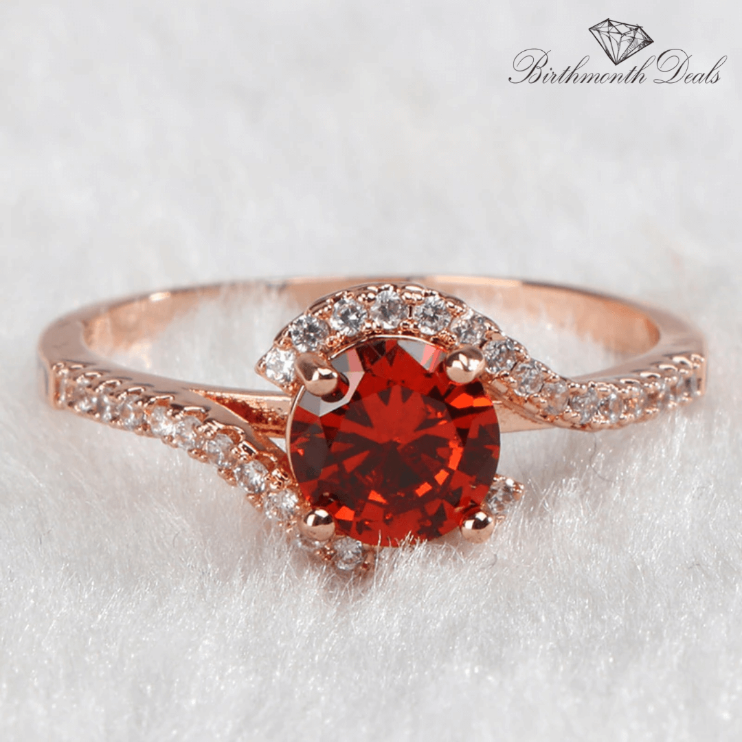 January Garnet Birthstone Ring - Birthmonth Deals