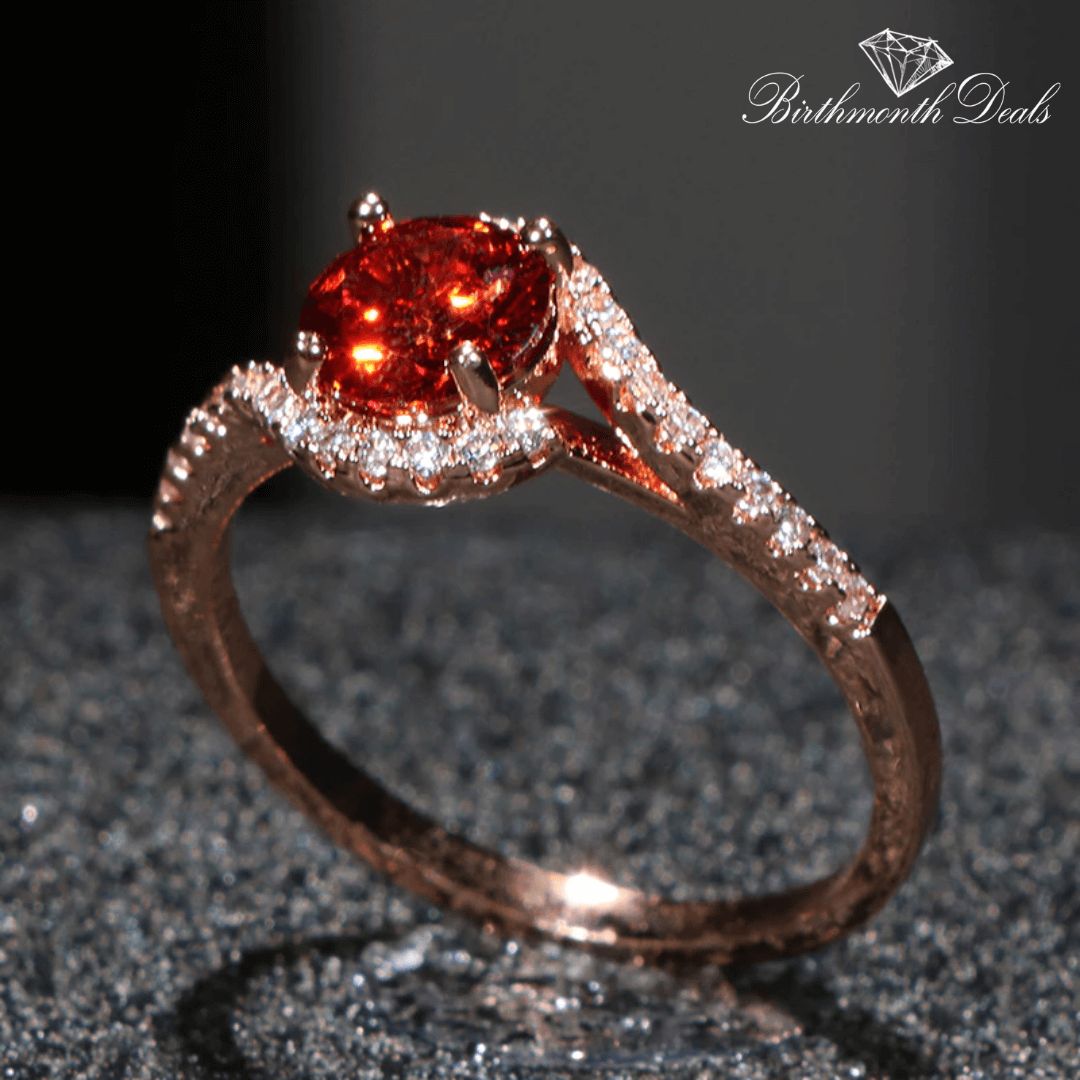 January Garnet Birthstone Ring - Birthmonth Deals