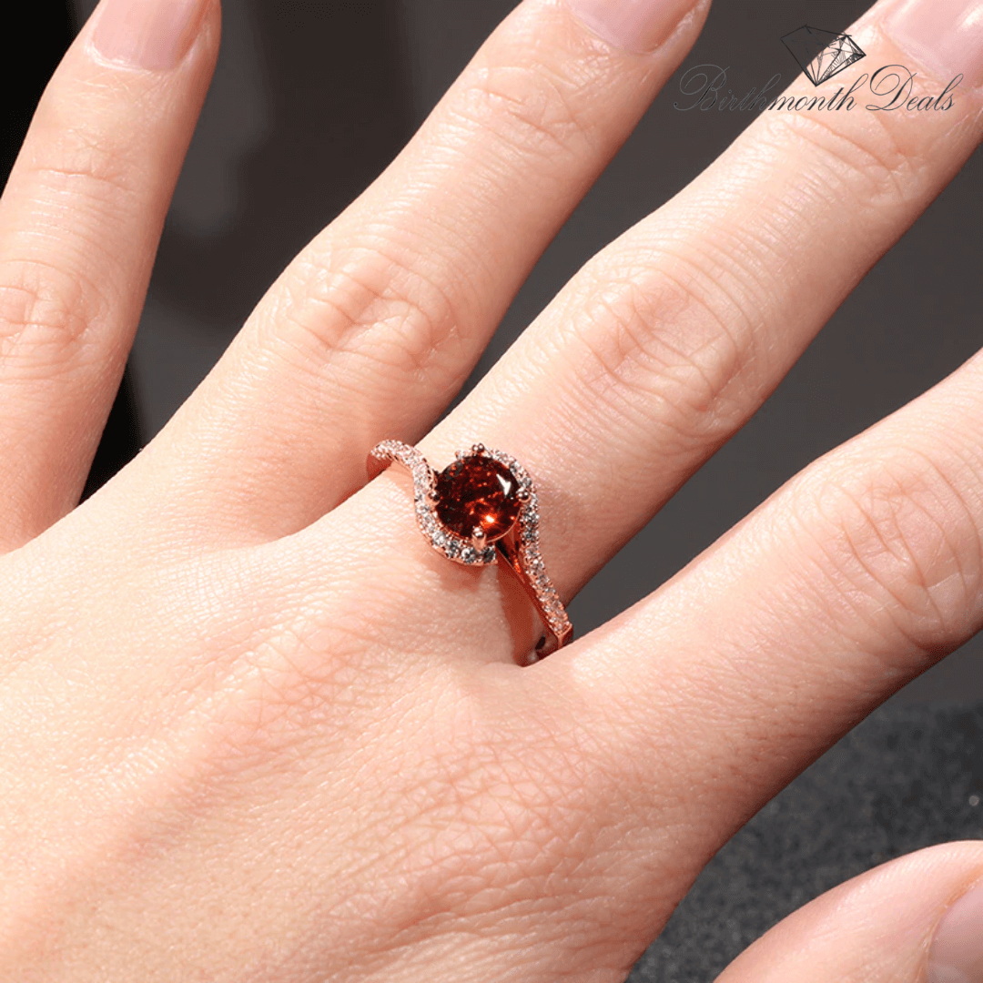 January Garnet Birthstone Ring - Birthmonth Deals