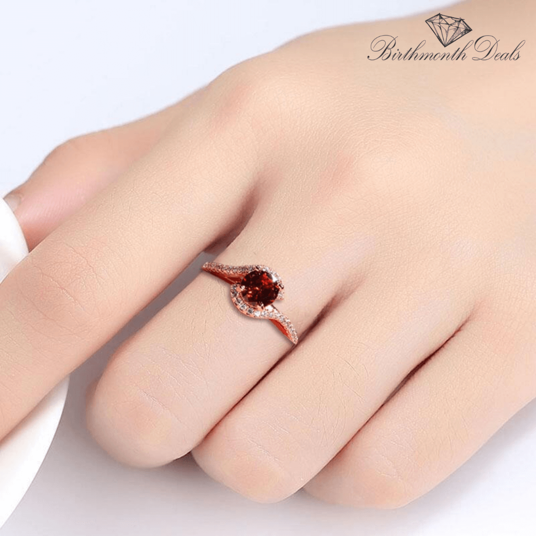 January Garnet Birthstone Ring - Birthmonth Deals