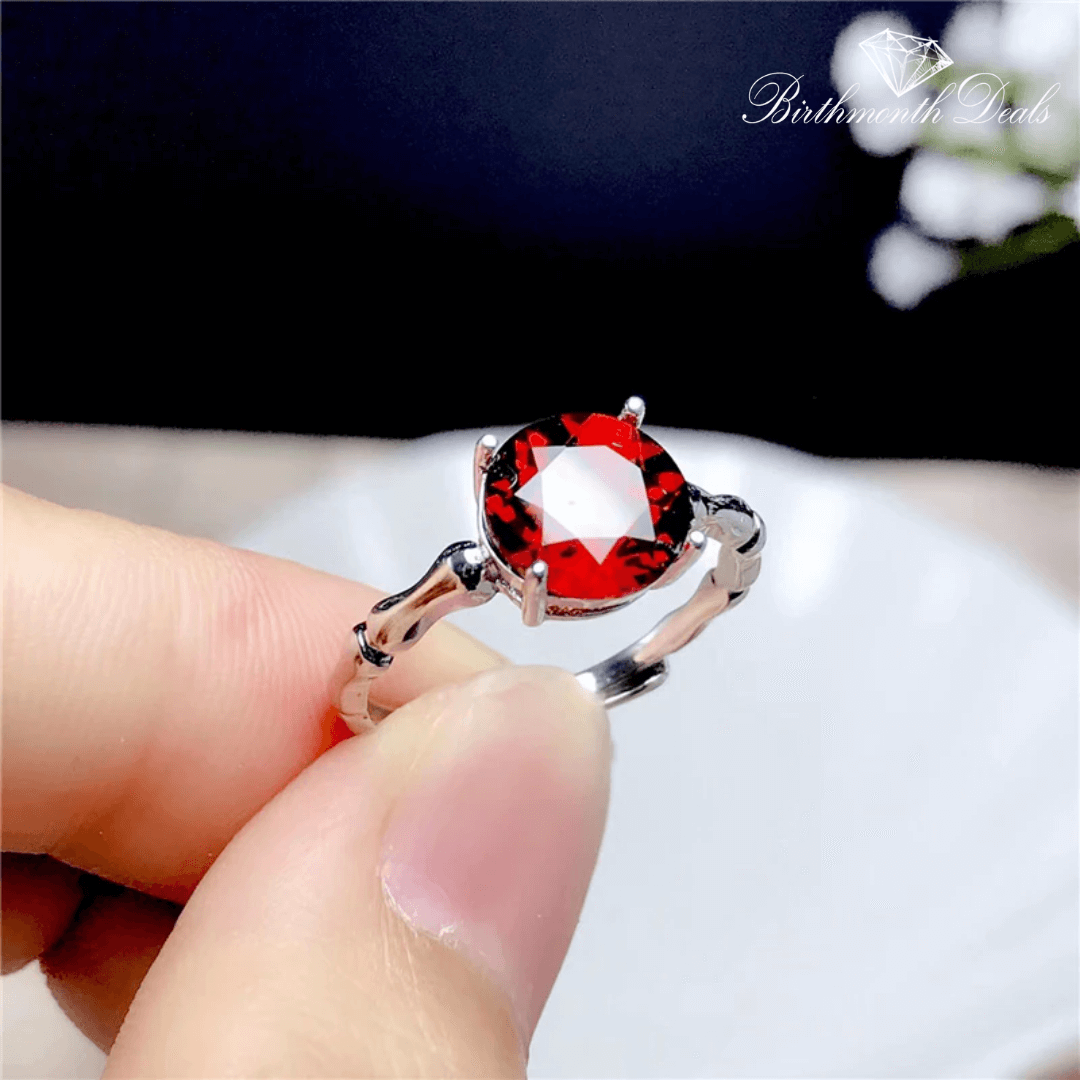 January Garnet Birthstone Ring - Birthmonth Deals