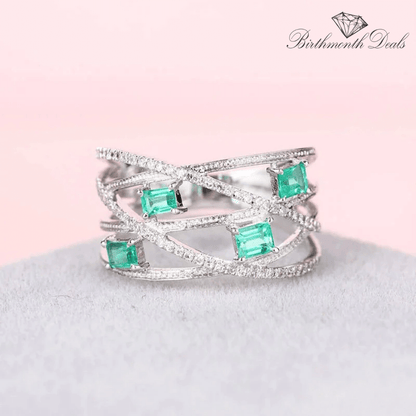 March Aquamarine Birthstone Ring - Birthmonth Deals