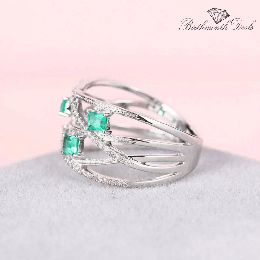 March Aquamarine Birthstone Ring - Birthmonth Deals