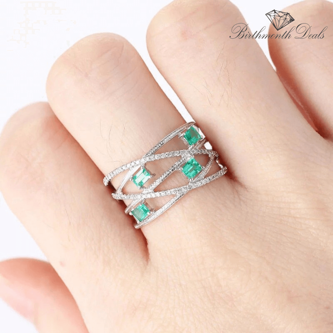 March Aquamarine Birthstone Ring - Birthmonth Deals