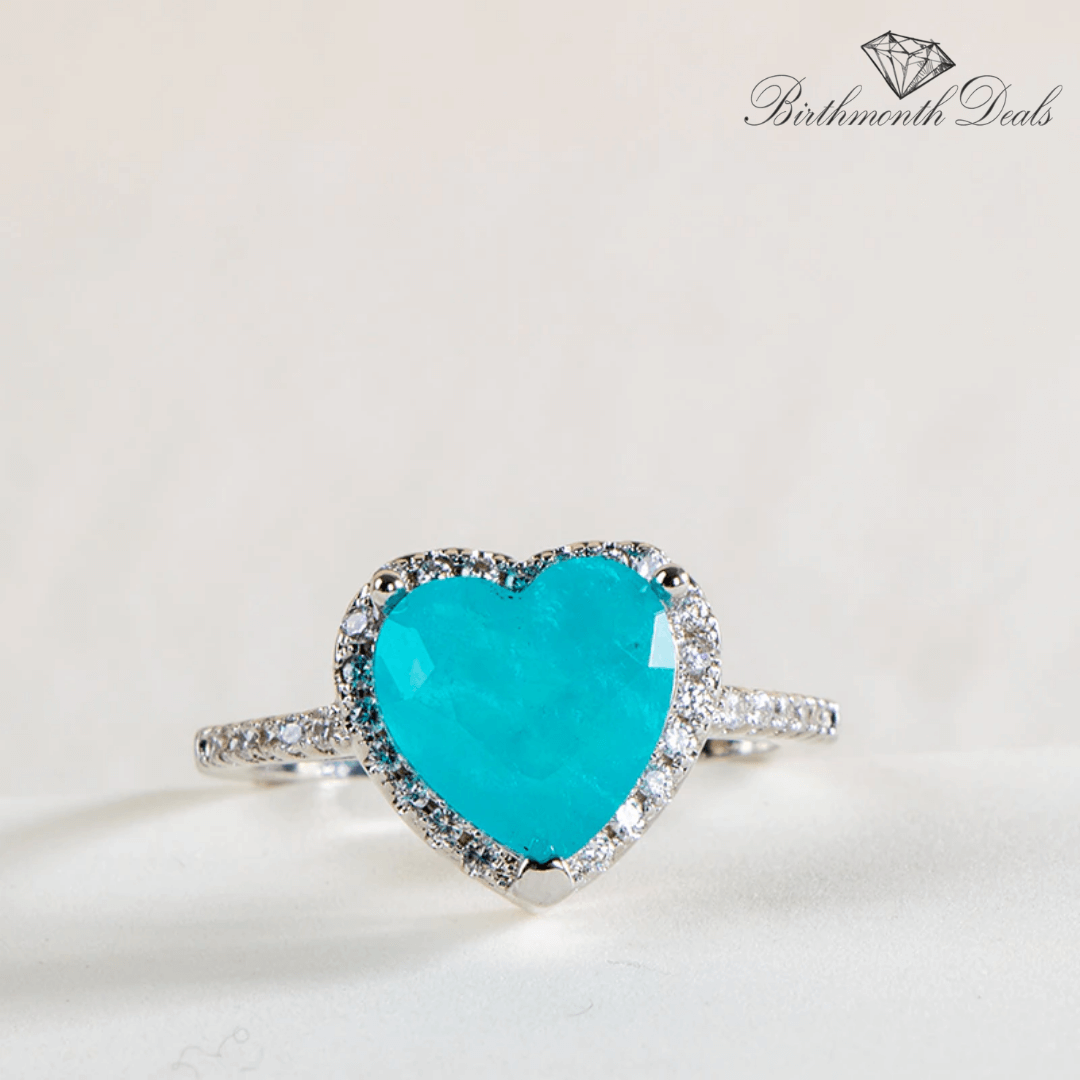 March Aquamarine Birthstone Ring - Birthmonth Deals