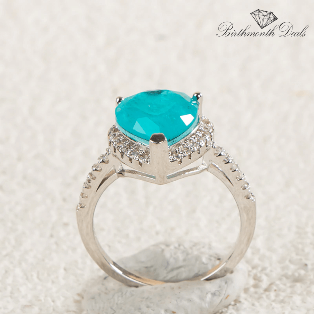 March Aquamarine Birthstone Ring - Birthmonth Deals