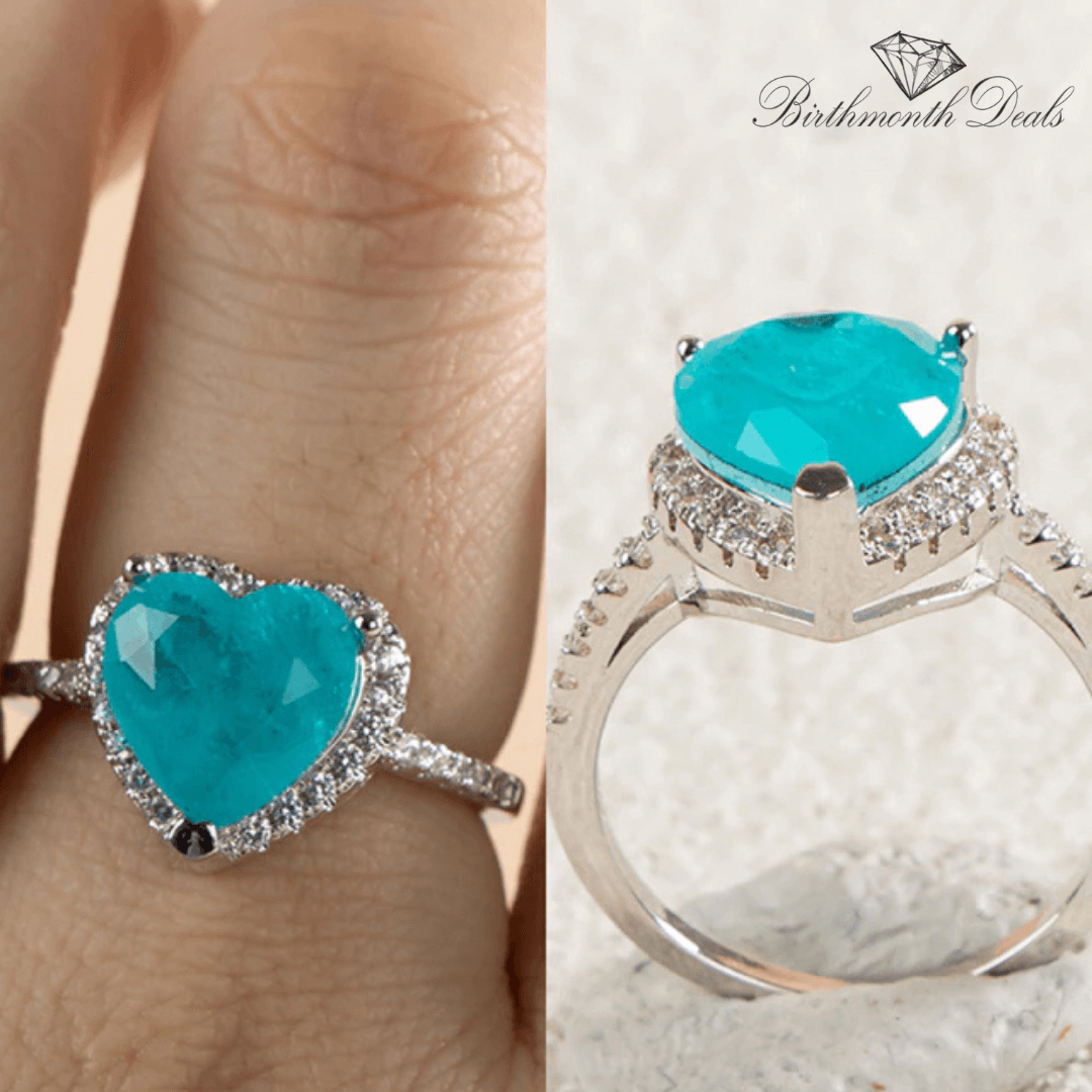 March Aquamarine Birthstone Ring - Birthmonth Deals