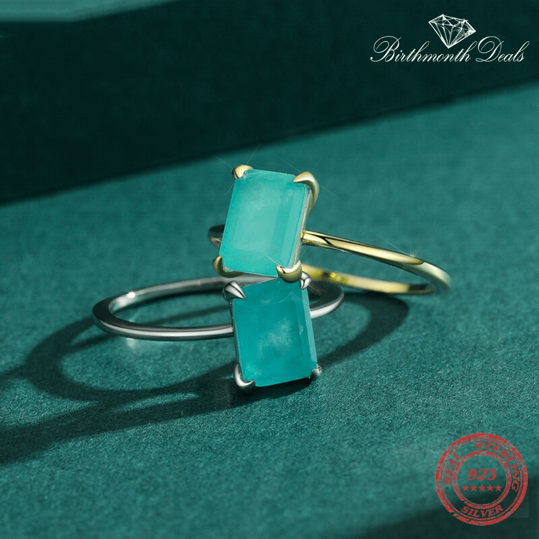 March Aquamarine Birthstone Ring - Birthmonth Deals